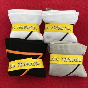 Fenglaoda 4 Pairs Compression Socks for Men and Women Size L/XL